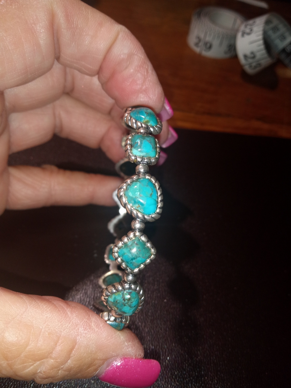 Silpada Turquoise and Silver Link Bracelet/Bangle - Picture 2 of 3